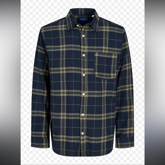 Jack & Jones Men’s Button Down Flannel Shirt - Picture 3 of 14